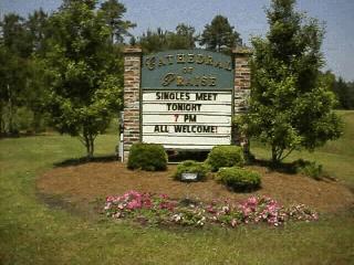 Ever-changing sign for Cathedral of Praise