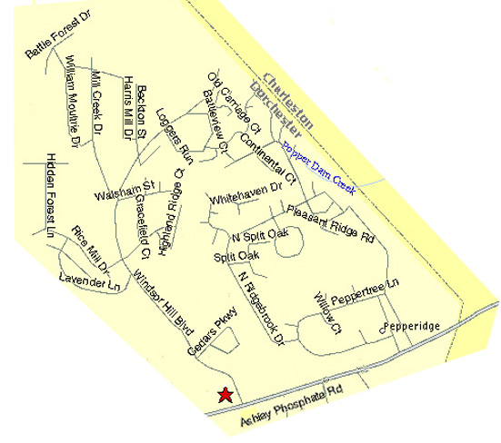 Street map of Windsor Hill Plantation (Incomplete)