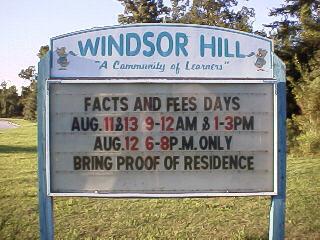 Previous Windsor Hill Elementary School message sign