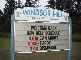 Previous Windsor Hill Elementary School message sign